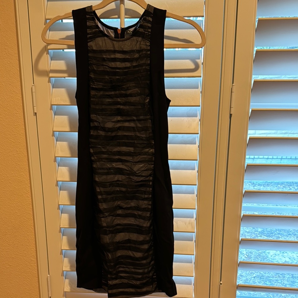 Armani Exchange Black Sheath Dress Knee-Length Sleeveless Halter